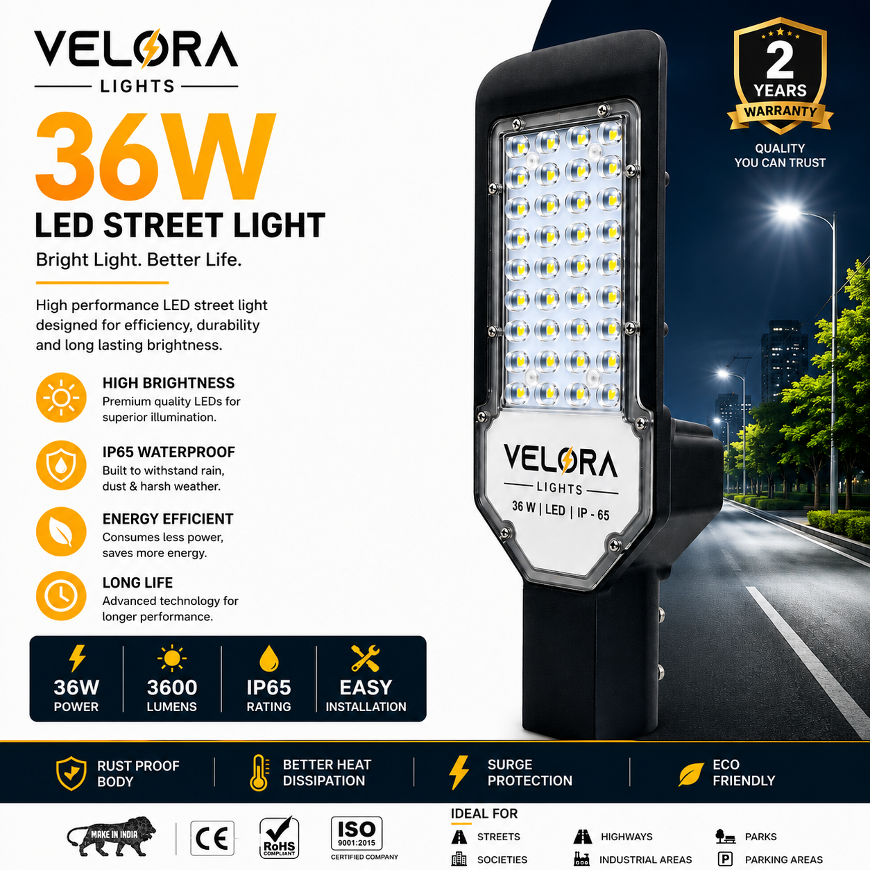 Velora 36W LED Street Light