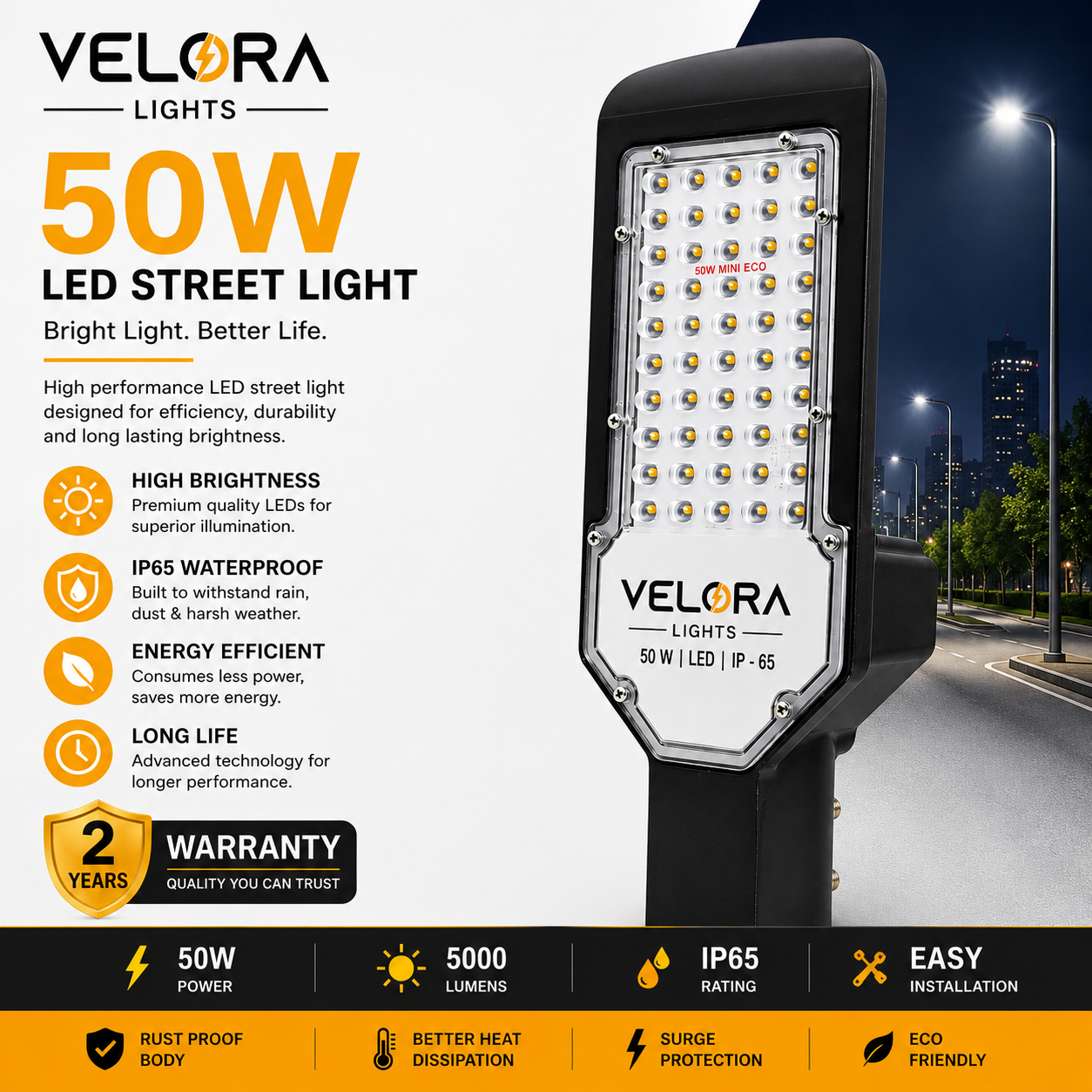 Velora 50W LED Street Light