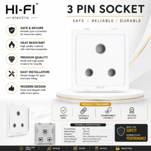 HI-FI 6A 3 Pin Modular Socket