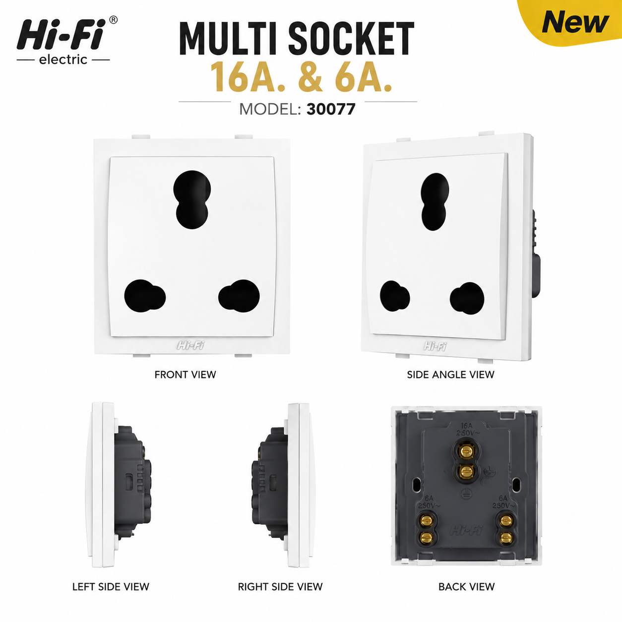 Hi-Fi 16A & 6A Multi Socket