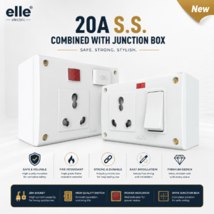 20A Switched Socket with Junction Box