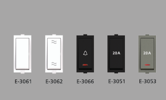 E-Class 10AX 1 Way Switch  – White, Grey & Black (Copy) (Copy)