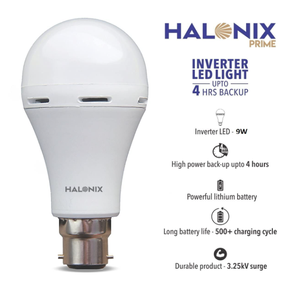 HALONIX Prime 9W B22 Rechargeable Inverter LED Bulb (Cool White)