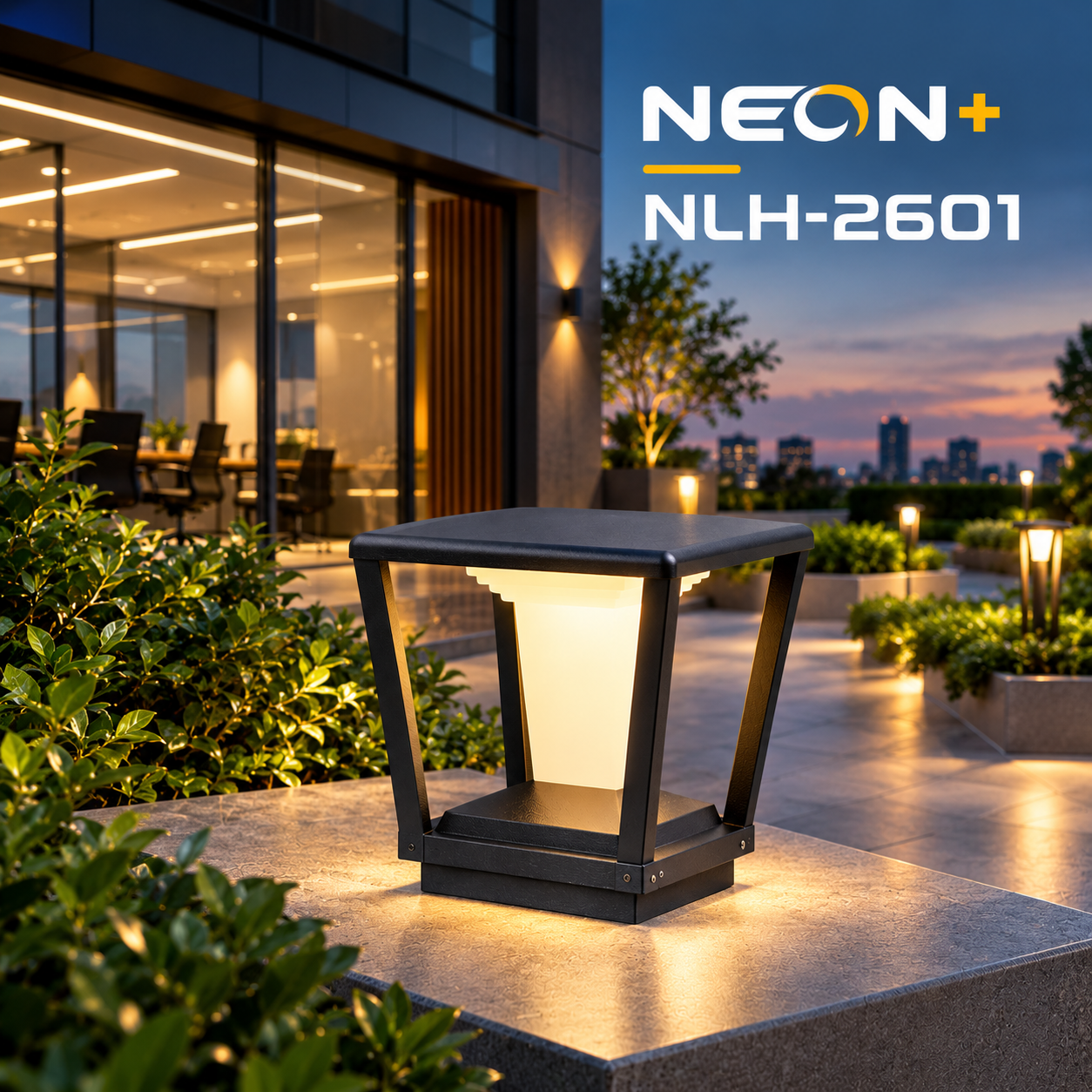NEON+ NLH-2601 – Modern Outdoor LED Garden Light | 12W IP65 Aluminium Surface Mounted Light