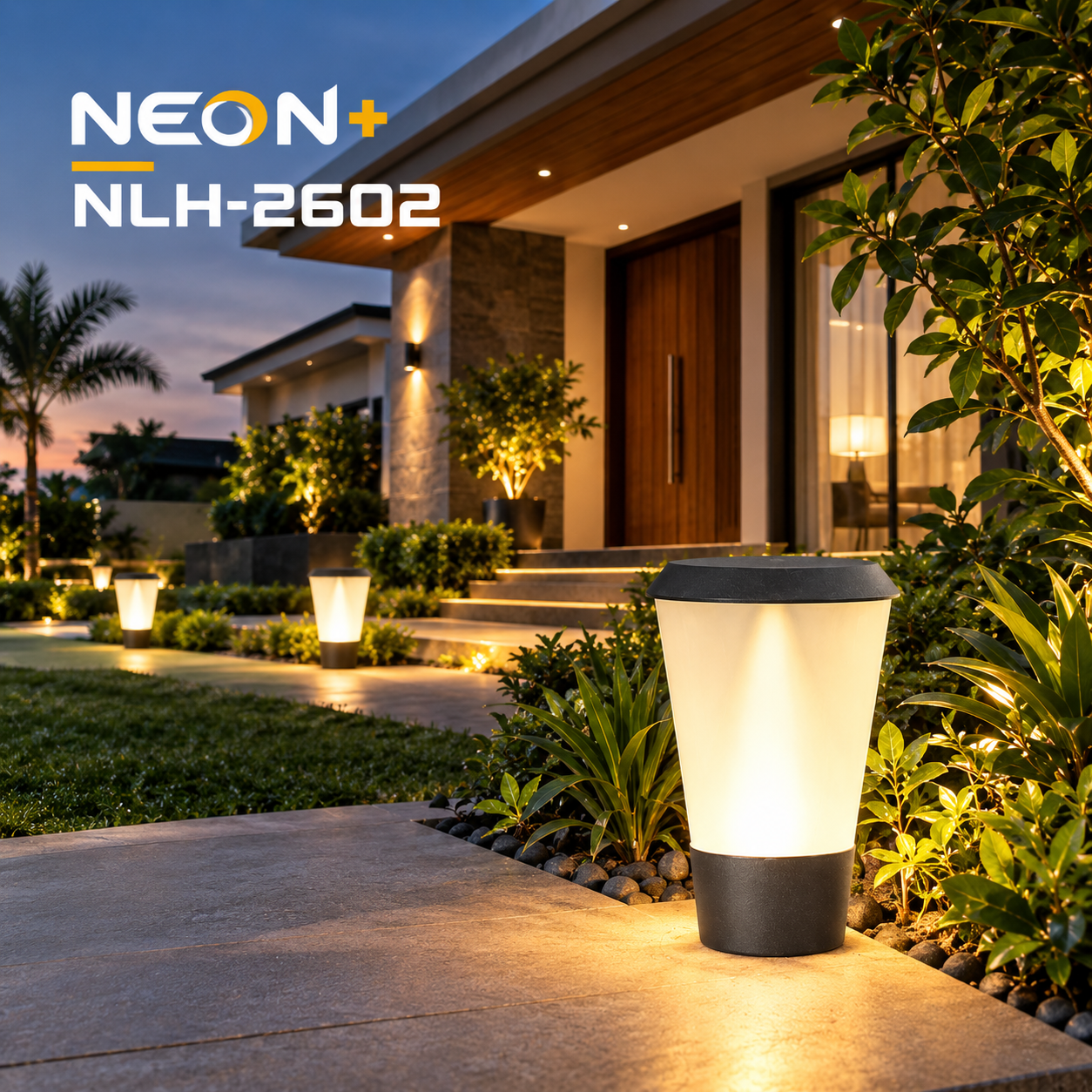 NEON+ NLH-2602 – Outdoor LED Bollard Light | 18W & 24W IP65 Garden Light