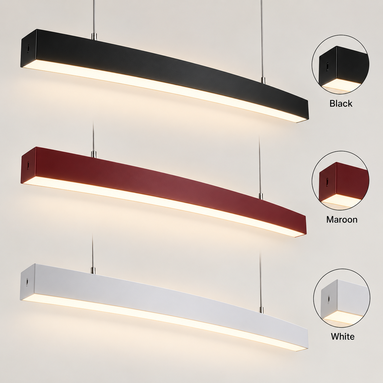 NEON HUNTER-5070 LED Linear Pendant Light | 48W & 96W | 3-in-1 CCT | Modern Hanging Ceiling Light