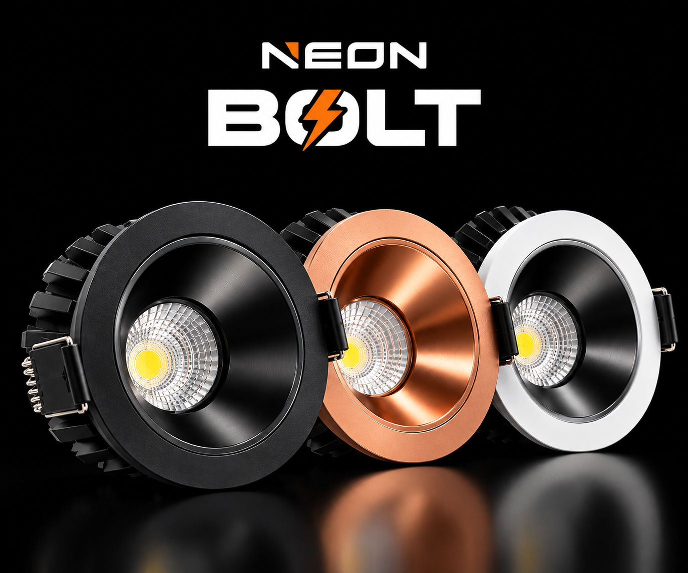 NEON BOLT LED Downlight | 8W, 12W & 20W | 60° Beam Angle | Premium Recessed Ceiling Light