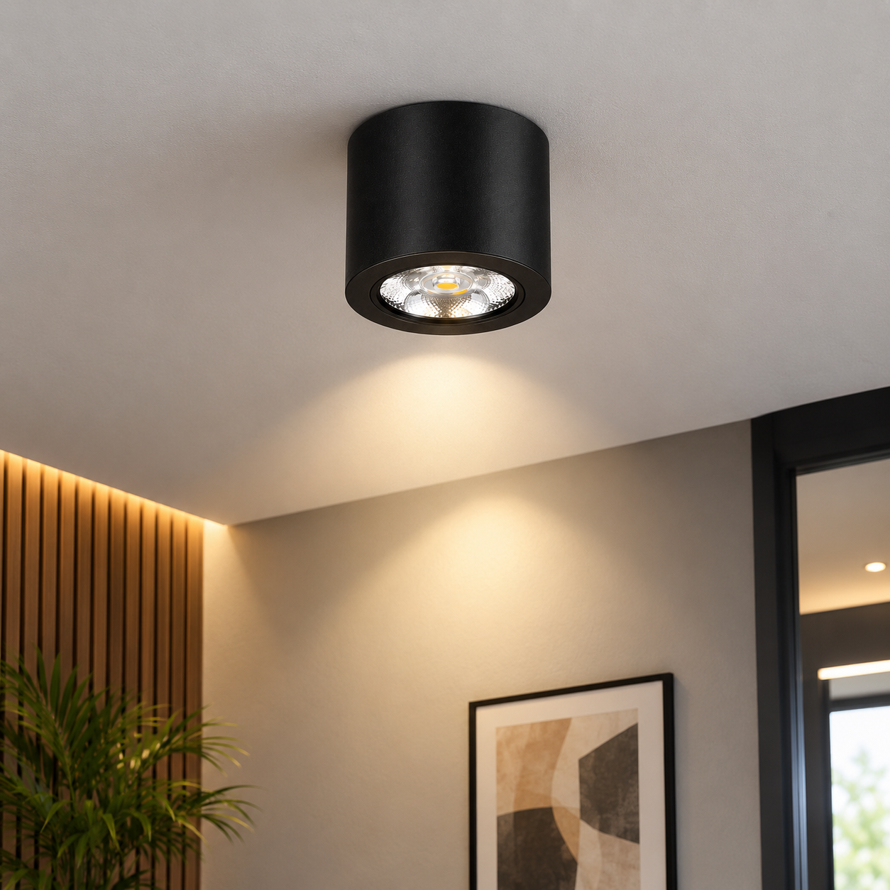 7W NLH-702 Black LED Surface Downlight – 160° Beam Angle