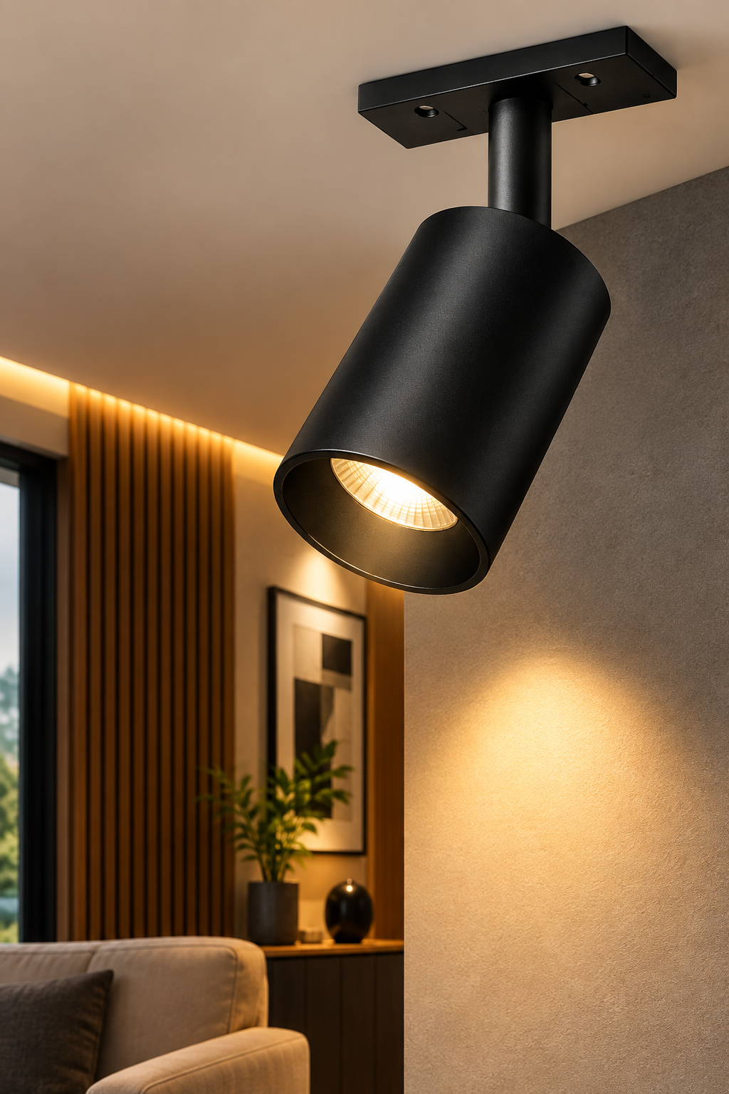 M20-S1010 10W/20W Surface Mounted LED Spotlight – OSRAM, Black Aluminium, 36° Beam