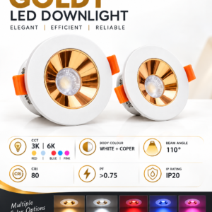 7W GOLDY LED Recessed Downlight 110° – White + Copper