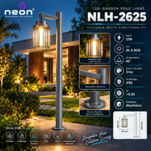 12W LED Outdoor Garden Post Light | 3K Warm White | IP65 Aluminium Landscape Bollard Light | 120° Beam Angle