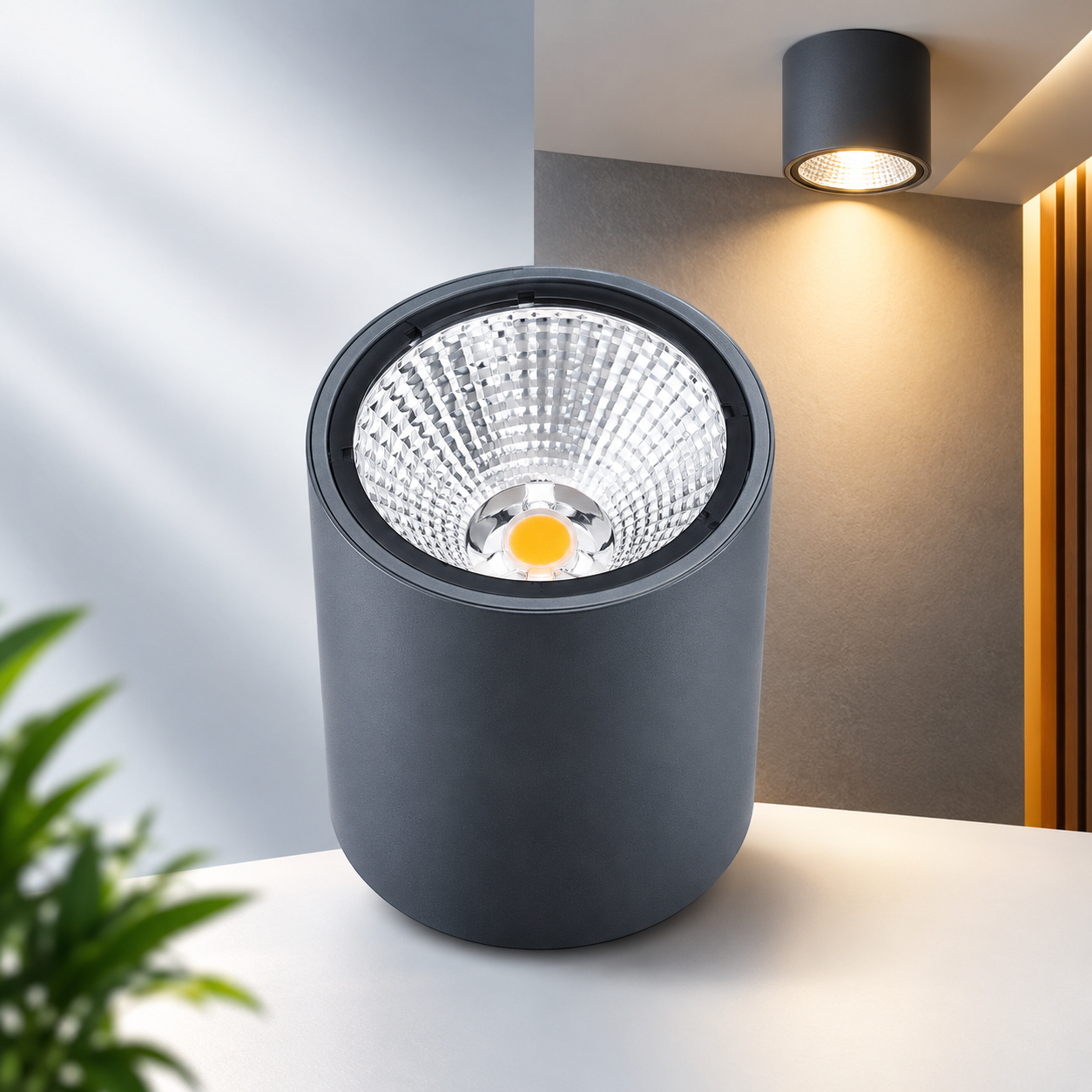 NEON TUBE LED Surface Light 5W | Grey Aluminium | 3K Warm White | 51° Beam | IP65
