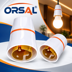 ORSAL Premium Hanging Holder – White Plastic B22 Bulb Holder for Home, Shop & Commercial Lighting