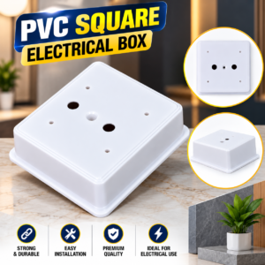 White PVC Square Electrical Box | Surface Mount Electrical Wiring & Fitting Box | PVC Electrical Junction Box