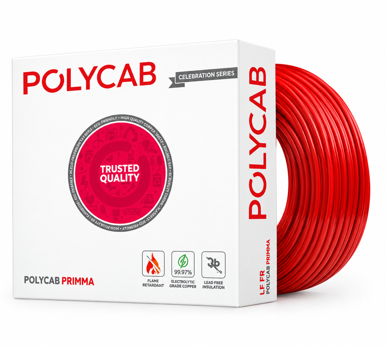 Polycab Primma  FR PVC Insulated Copper Electrical Wire – Single Core House Wiring Cable